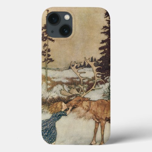 Vintage Gerda and the Reindeer by Edmund Dulac iPhone 13 Case