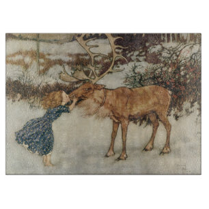 Vintage Gerda and the Reindeer by Edmund Dulac Cutting Board