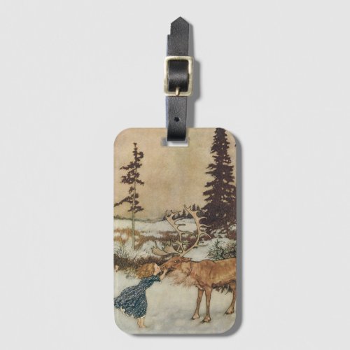 Vintage Gerda and the Reindeer by Edmund Dulac Luggage Tag