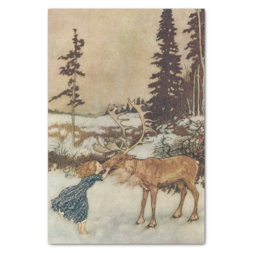Vintage Gerda and the Reindeer by Edmund Dulac Tissue Paper