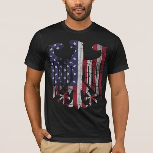 Vintage German American Heritage Flag Eagle T_Shirt