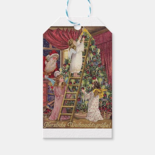 Vintage German Angels Christmas Victorian Art Gift Tags