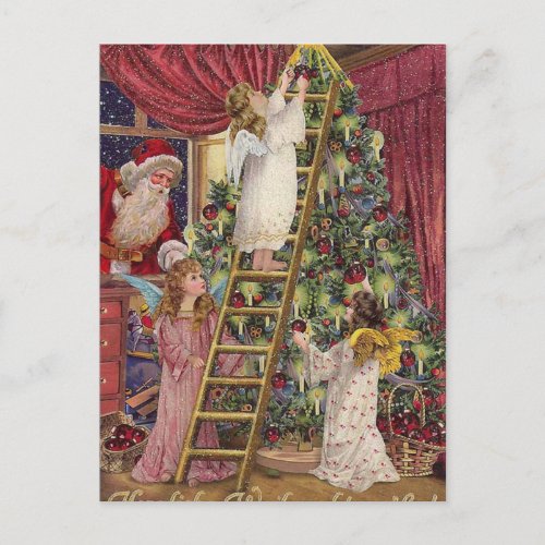 Vintage German Angels Christmas Victorian Art Holiday Postcard
