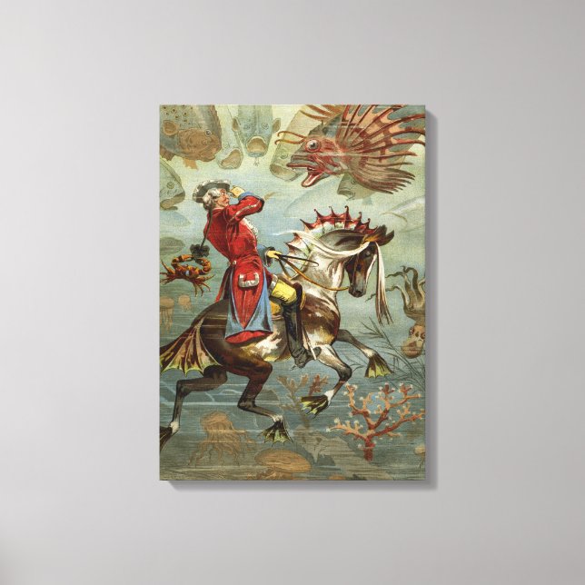 Vintage German Baron Munchausen Adventures Canvas Print (Front)