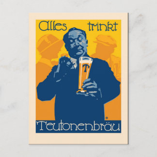 Vintage German Beer Advertisement Postcard