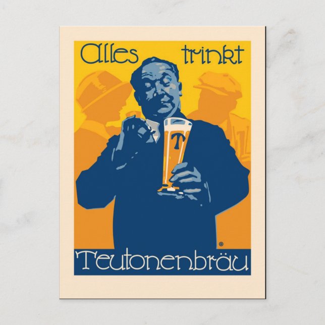 Vintage German Beer Advertisement Postcard (Front)