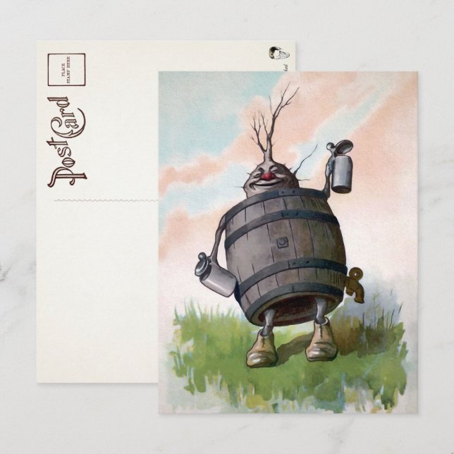 Vintage German Beer Keg Postcard  (Front/Back)