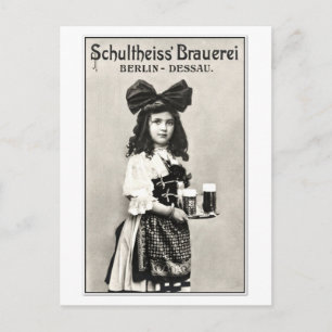 Vintage German Berlin beer brewery photo ad Postcard