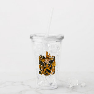 Vintage German Brown and Gold Leo Coat of Arms Acrylic Tumbler