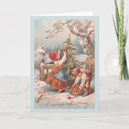 Vintage German Children Christmas Card