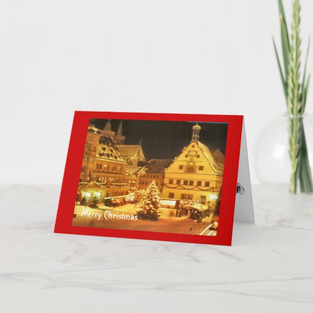 Vintage German Christmas market Holiday Card (Front)