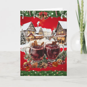 Vintage German christmas market Holiday Card