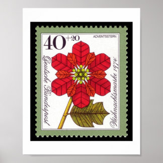 Vintage German Christmas Stamp Poster