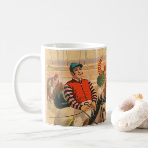 Vintage German Circus Poster Of Jockeys On Horses Coffee Mug