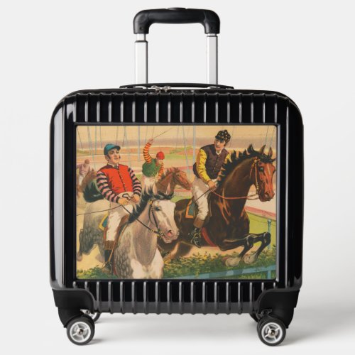 Vintage German Circus Poster Of Jockeys On Horses Luggage