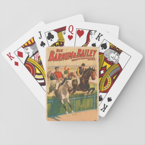 Vintage German Circus Poster Of Jockeys On Horses Poker Cards