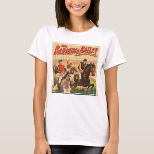 Vintage German Circus Poster Of Jockeys On Horses T_Shirt