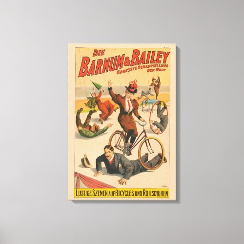 Vintage German Circus Poster Of Performers 1900 Canvas Print