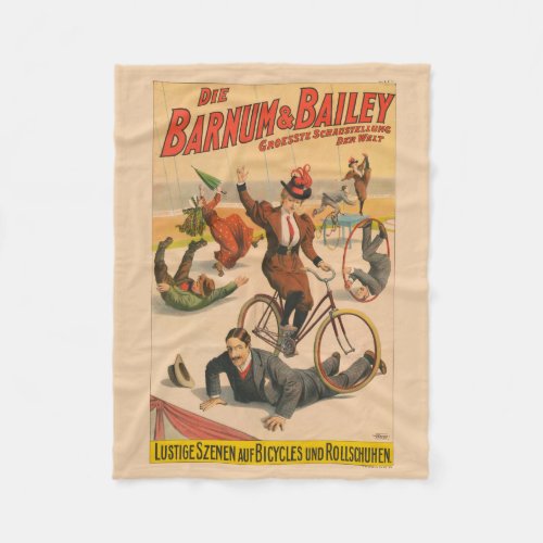 Vintage German Circus Poster Of Performers 1900 Fleece Blanket