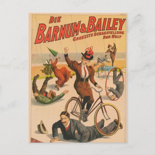 Vintage German Circus Poster Of Performers 1900 Postcard