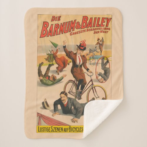 Vintage German Circus Poster Of Performers 1900 Sherpa Blanket