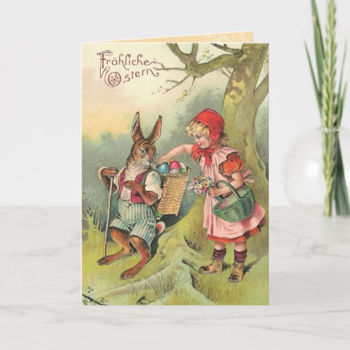 Vintage German Easter Bunny Card