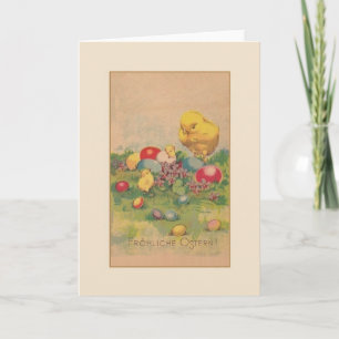 Vintage German Easter Card.  Fröhliche Ostern! Holiday Card
