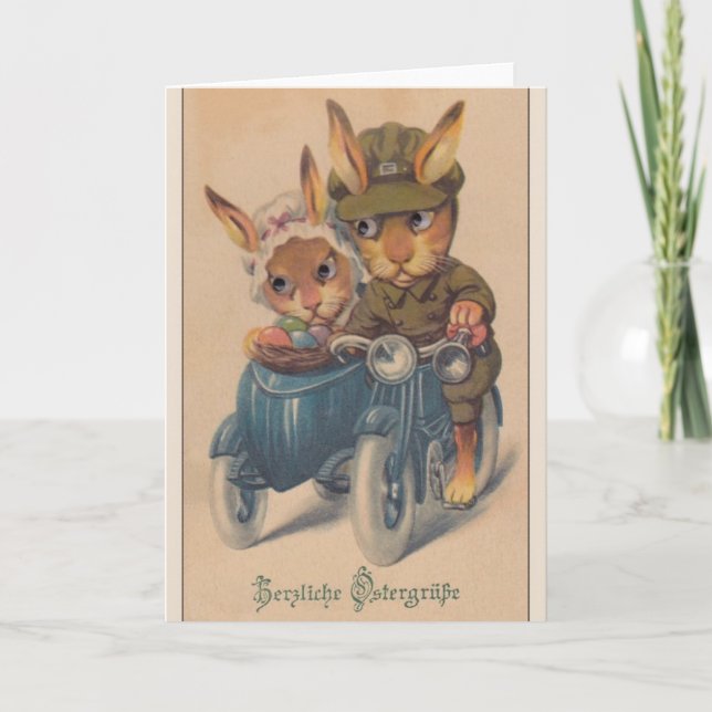 Vintage German Easter Card.  Herzliche Ostergrüße! Holiday Card (Front)