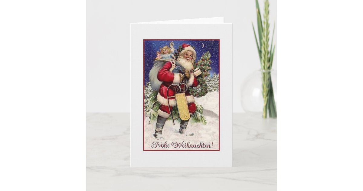 Vintage German Frohe Weihnachten Christmas Card | Zazzle.com