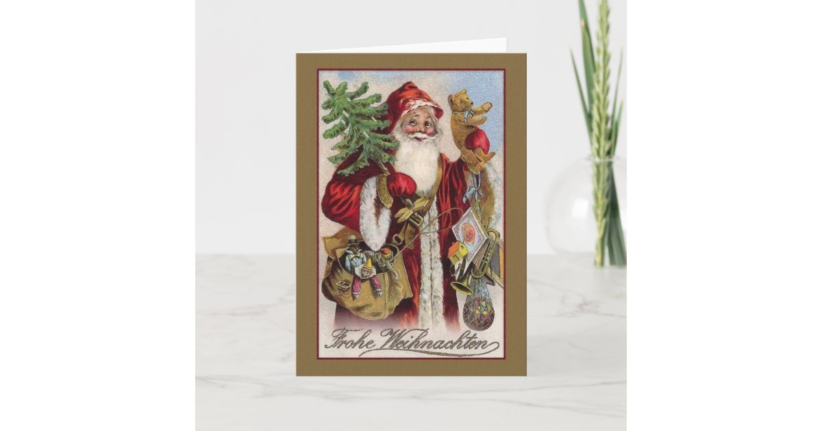 Vintage German Frohe Weihnachten Christmas Card | Zazzle.com