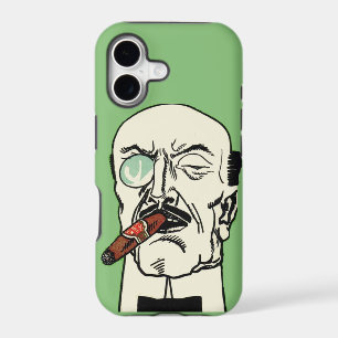 Vintage German Gentleman with Cigar and Monocle iPhone 17 Case