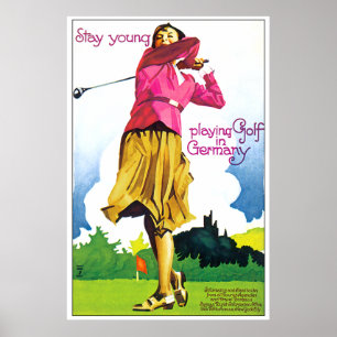 Vintage German Golf Poster