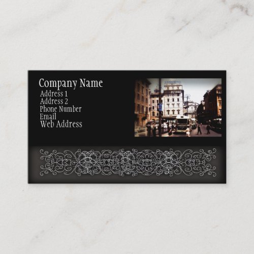 Vintage German Hotel With Buses Business Card