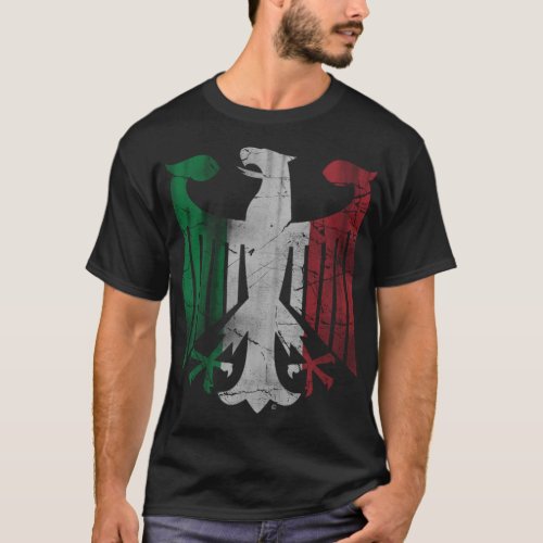 Vintage German Italian Family Heritage Eagle Flag T_Shirt