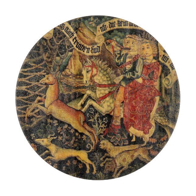 Vintage German Medieval Renaissance Love Hunting  Cutting Board (Front)