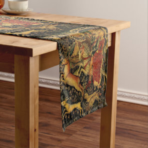 Vintage German Medieval Renaissance Love Hunting  Short Table Runner