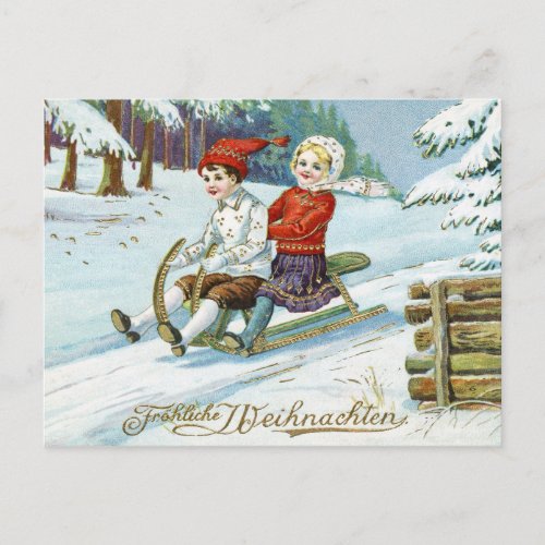 Vintage German Merry Christmas Frohe Weinachten Postcard