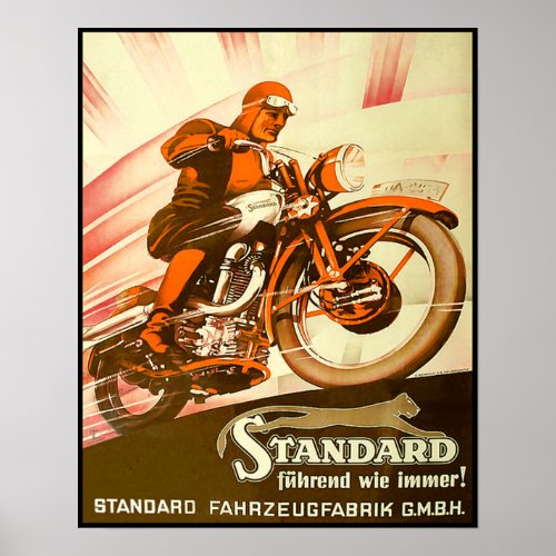 Vintage German Motorcycle Advertisement Poster