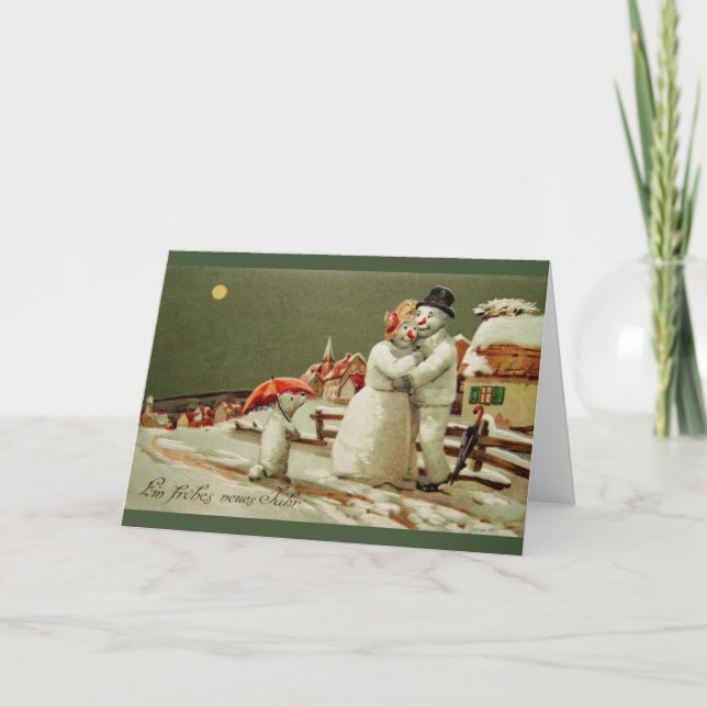 Vintage German New Year Greeting Card (Front)