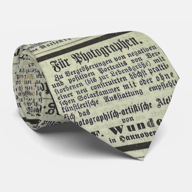 Vintage German newspaper tie (Rolled)