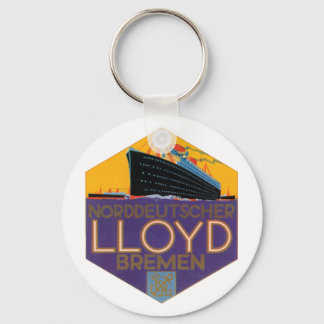 Vintage German Ocean Liner Image Keychain