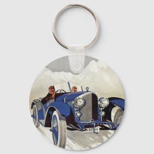 Vintage German Road Race Ad Keychain