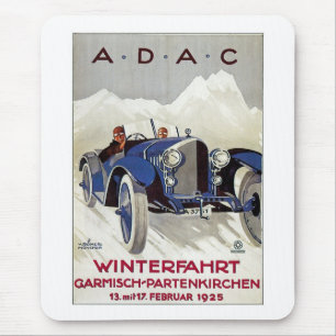 Vintage German Road Race Ad Mouse Pad