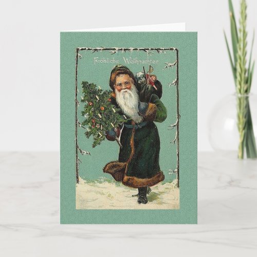 Vintage German Santa Christmas Card
