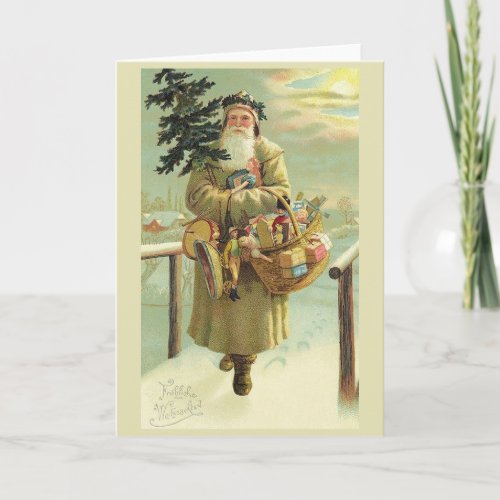 Vintage German Santa Christmas Card