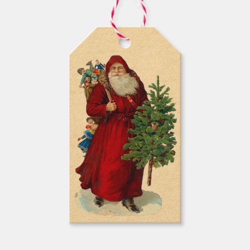 Vintage German Santa Claus Christmas Gift Tags