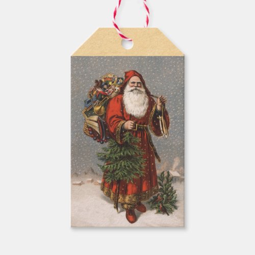 Vintage German Santa Claus Christmas Gift Tags