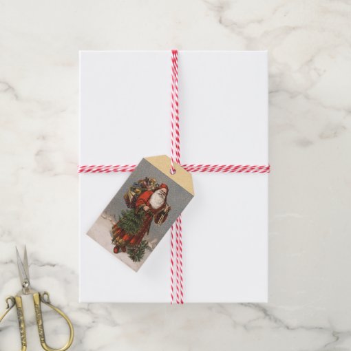Vintage German Santa Claus Christmas Gift Tags | Zazzle