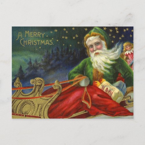 Vintage German Santa Claus Holiday Postcard