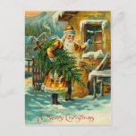 Vintage German Santa In Yellow Holiday Postcard at Zazzle